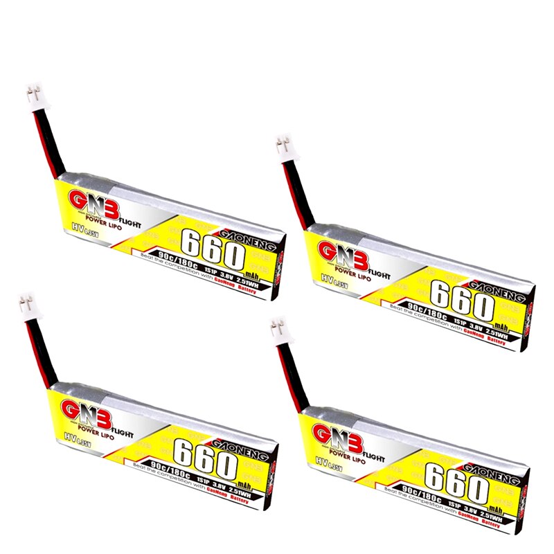 1-10 stk. gaoneng gnb 660 mah 3.8v 1s 90c/180c hv 4.35v lipo-batteri med  ph2.0 plugger til emax tinyhawk king kong ldarc tiny 7: 4 stk