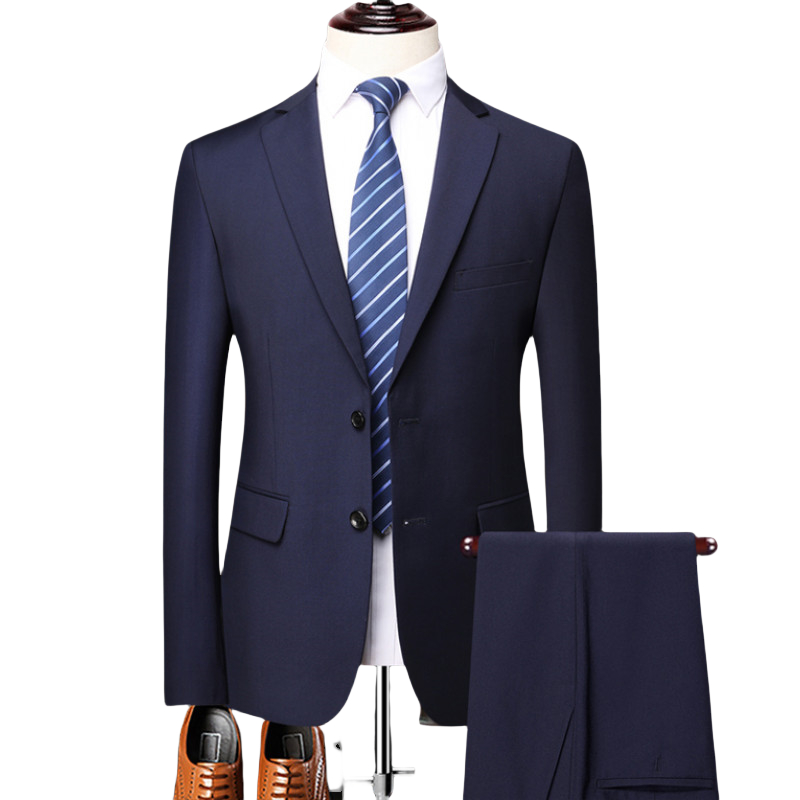 Traje (Blazer + Pantalones) para hombre, traje de negocios de , talla grande, ropa de trabajo , vestido de novia para novio, mejor traje: 5 XL / Castaño