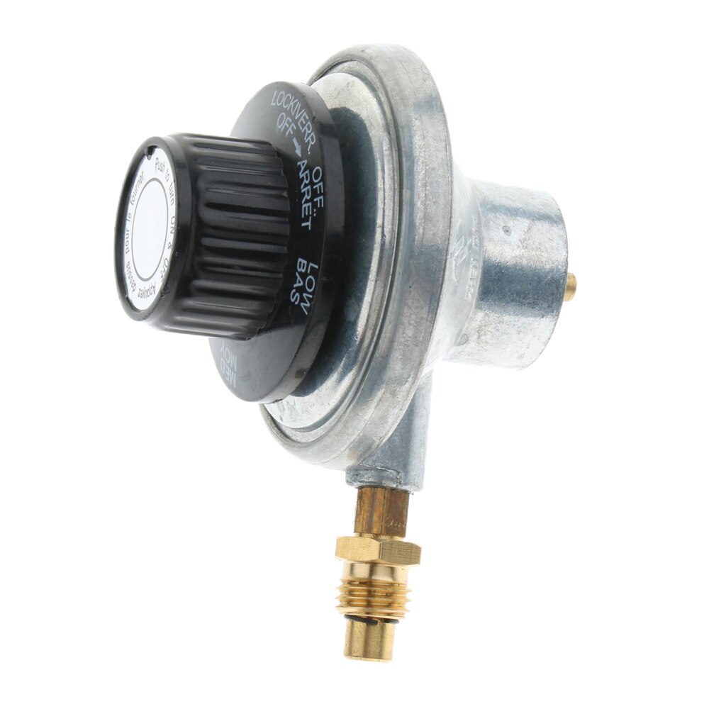 1'-20UNF Propane Gas Tank Regulator Control Valve Low Pressure, BBQ Grill Burner Fryer, Zinc Alloy