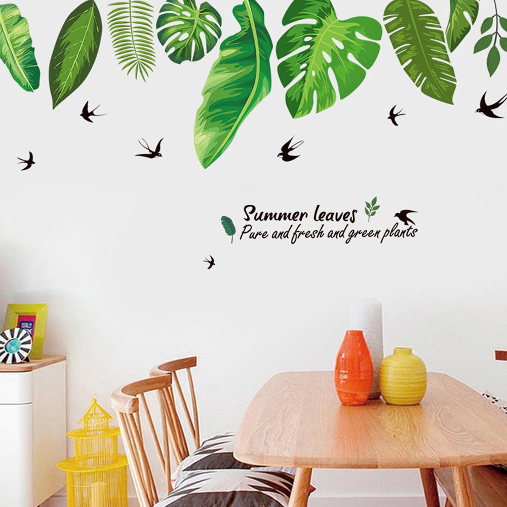 Thuis Tropische Jungle Groene Bladeren Muur Sticker Decoratie Voor Woonkamer Restaurant Studie