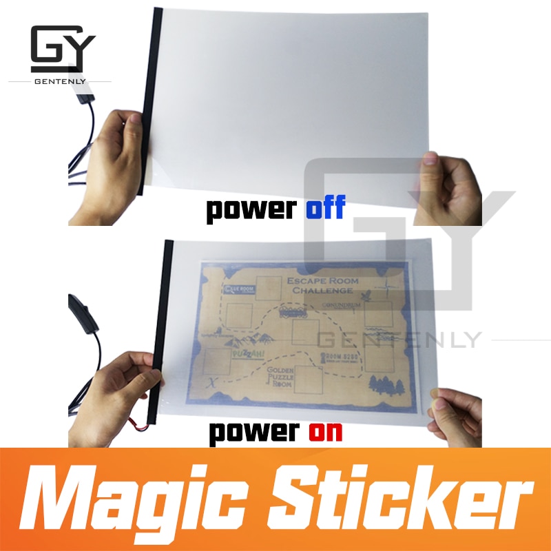 Pegatina mágica para sala de escape de la vida Real, pegatina increíble para ver pistas ocultas, accesorios de cámara secreta