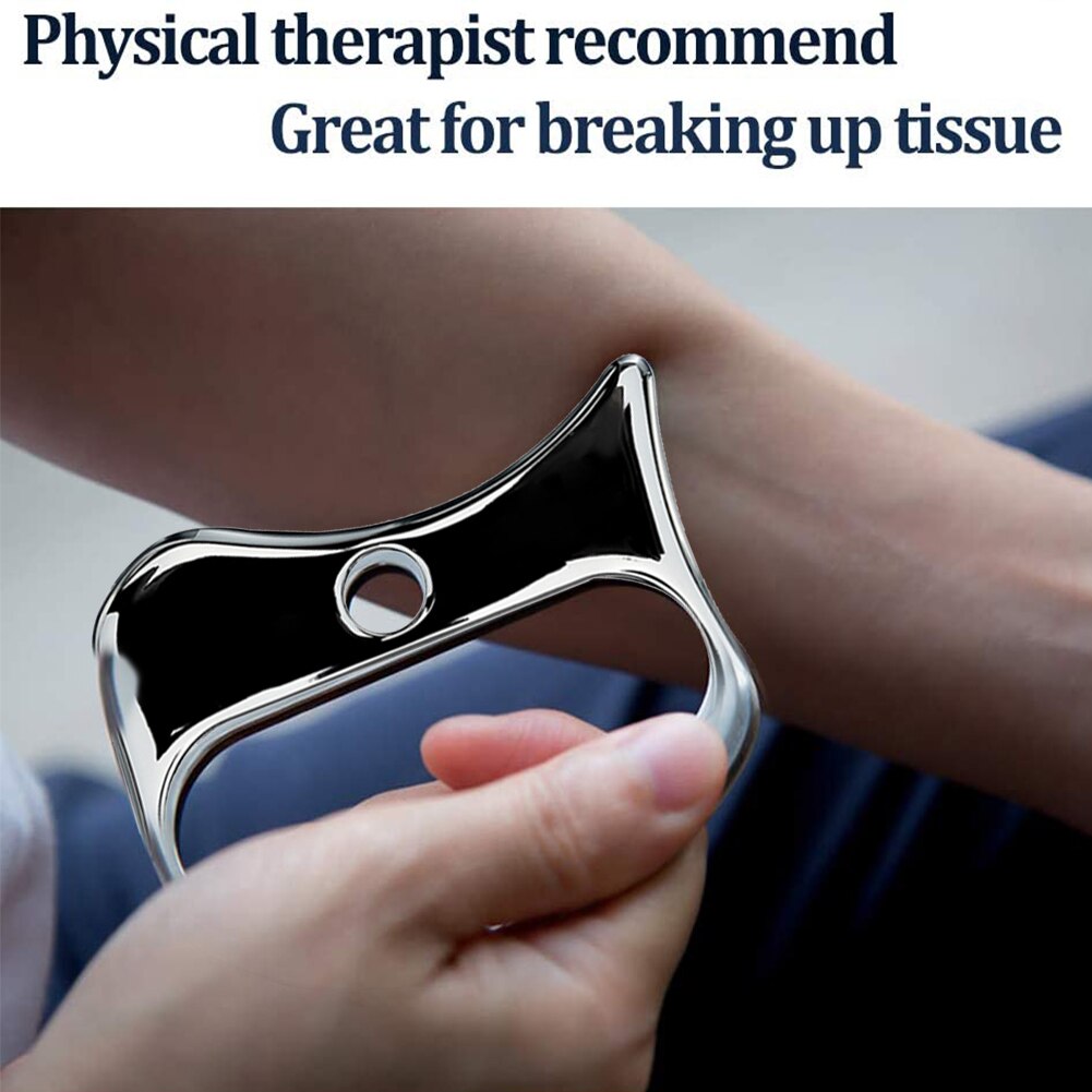 Therapy Massage Tools Deep Tissue Scraping Physical Therapy Board For Back Leg Arm Neck Shoulder Stainless Steel Silver