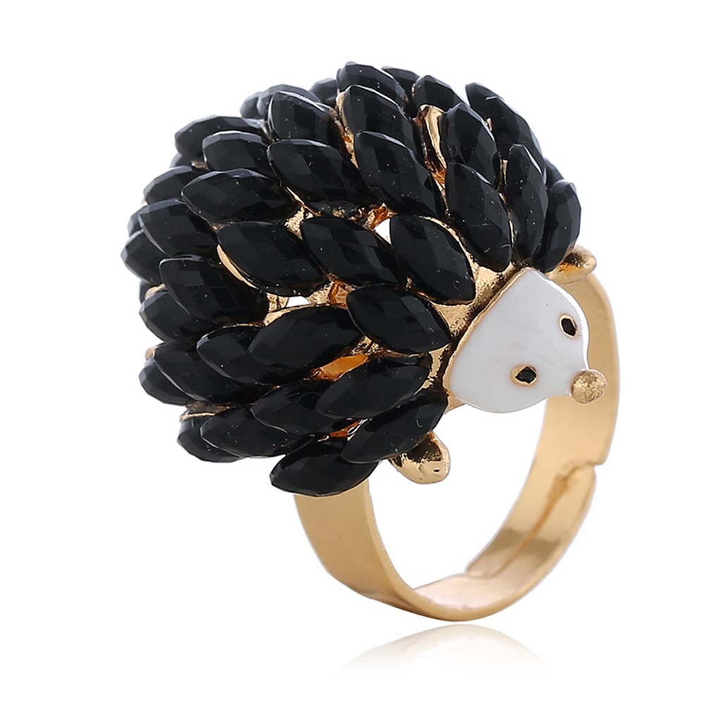 Leuke Zwart Wit Egel Ringen Voor Vrouwen Punk Acryl Verstelbare Dier Vinger Ring Mode-sieraden: 1