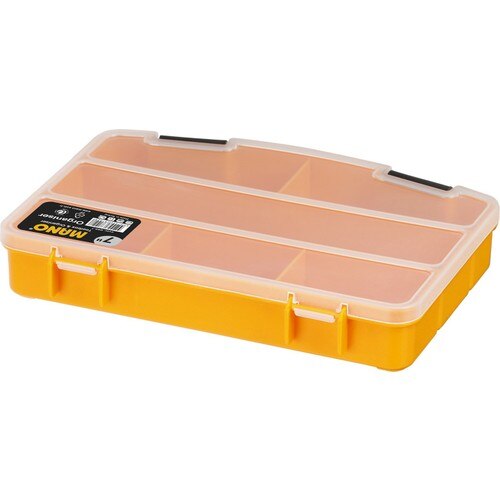 Mano grip liten gul plastorganiseringsboks 7 " / oppbevaringsboks / slagfast boks / gjennomsiktig deksel / ni rom