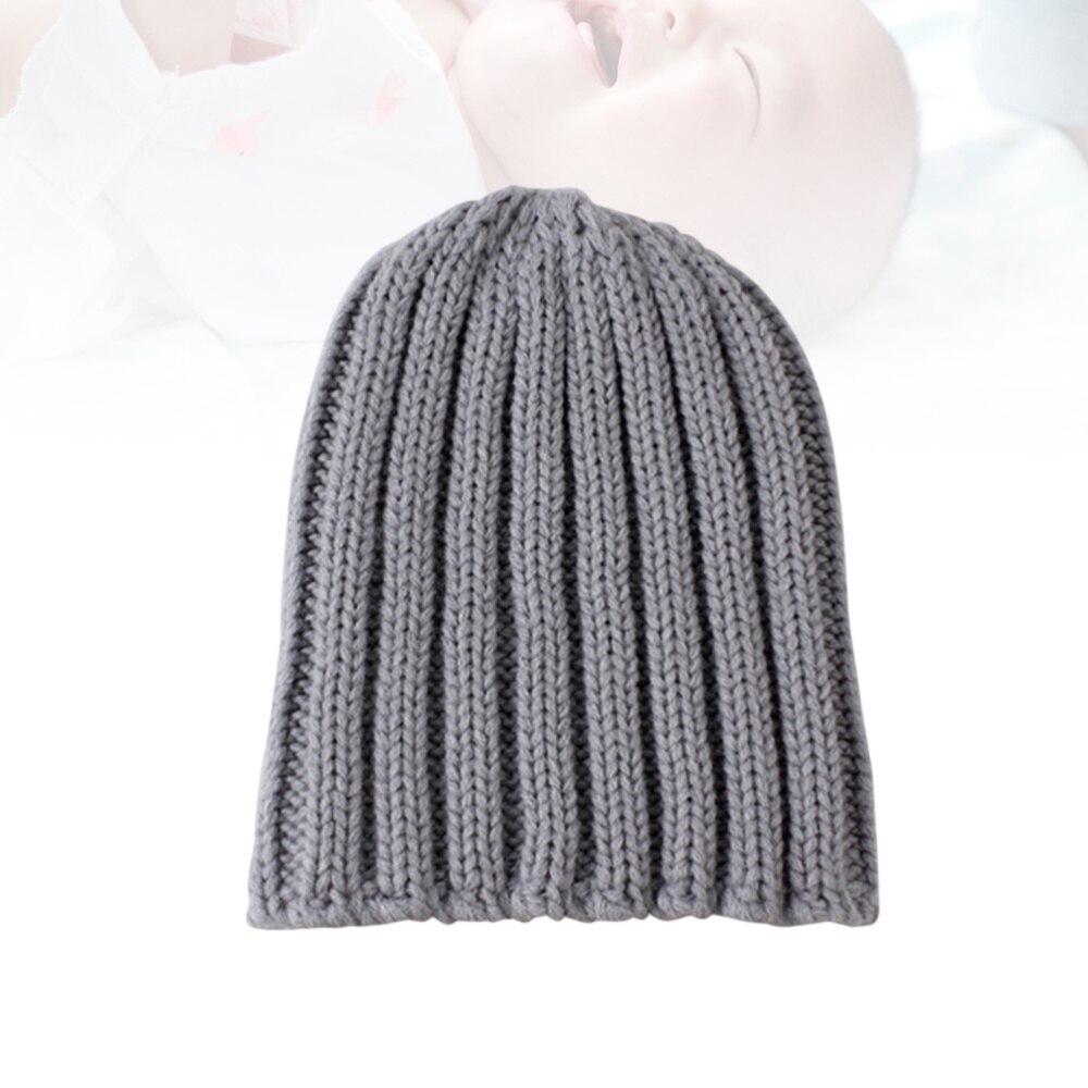 Warm Hoofdtooi Winter Gebreide Muts Haak Beanie Cap Acryl Fiber Hoed Voor Baby Kinderen (Wit)