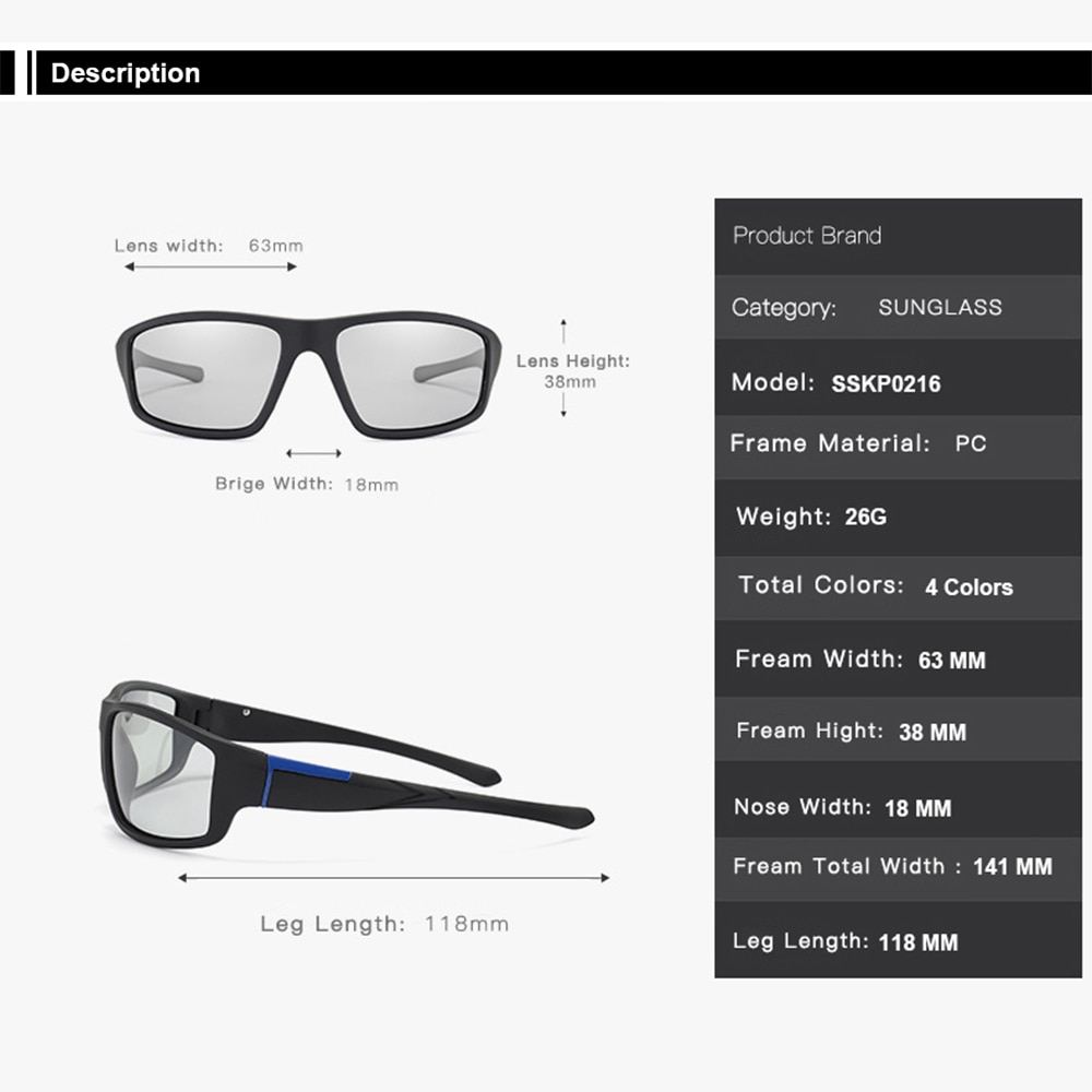 AIELBRO-gafas de sol fotocromáticas para ciclismo, lentes fotocromáticas para deportes de bicicleta, para hombre
