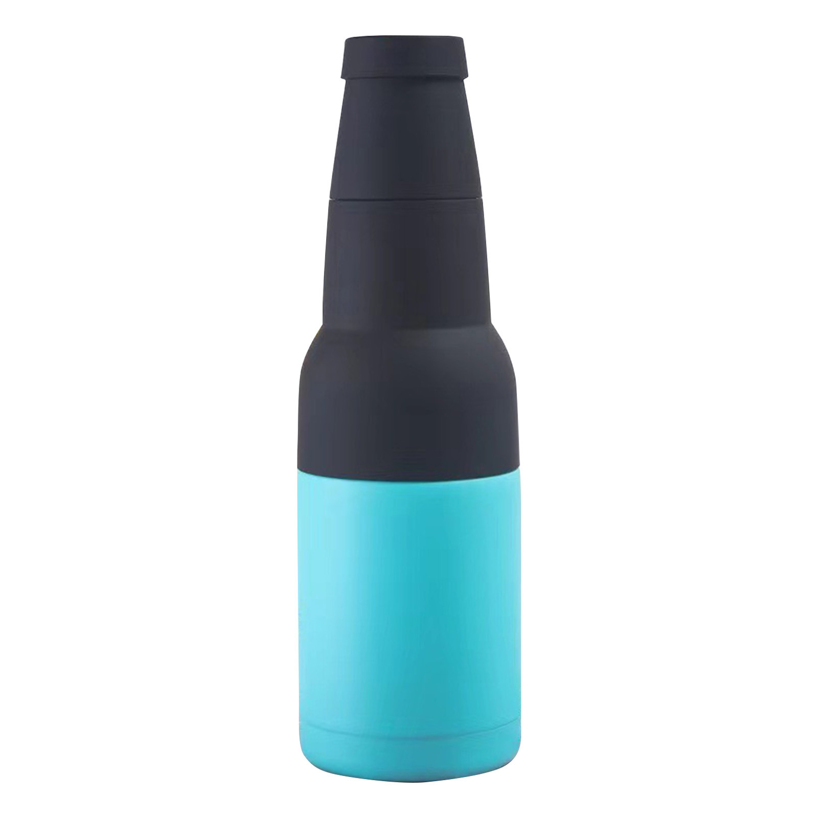 Mangas enfriadoras de botellas de cerveza, aislador de lata de doble pared de acero inoxidable, soporte de botella de cerveza aislado, 12oz: Azul cielo