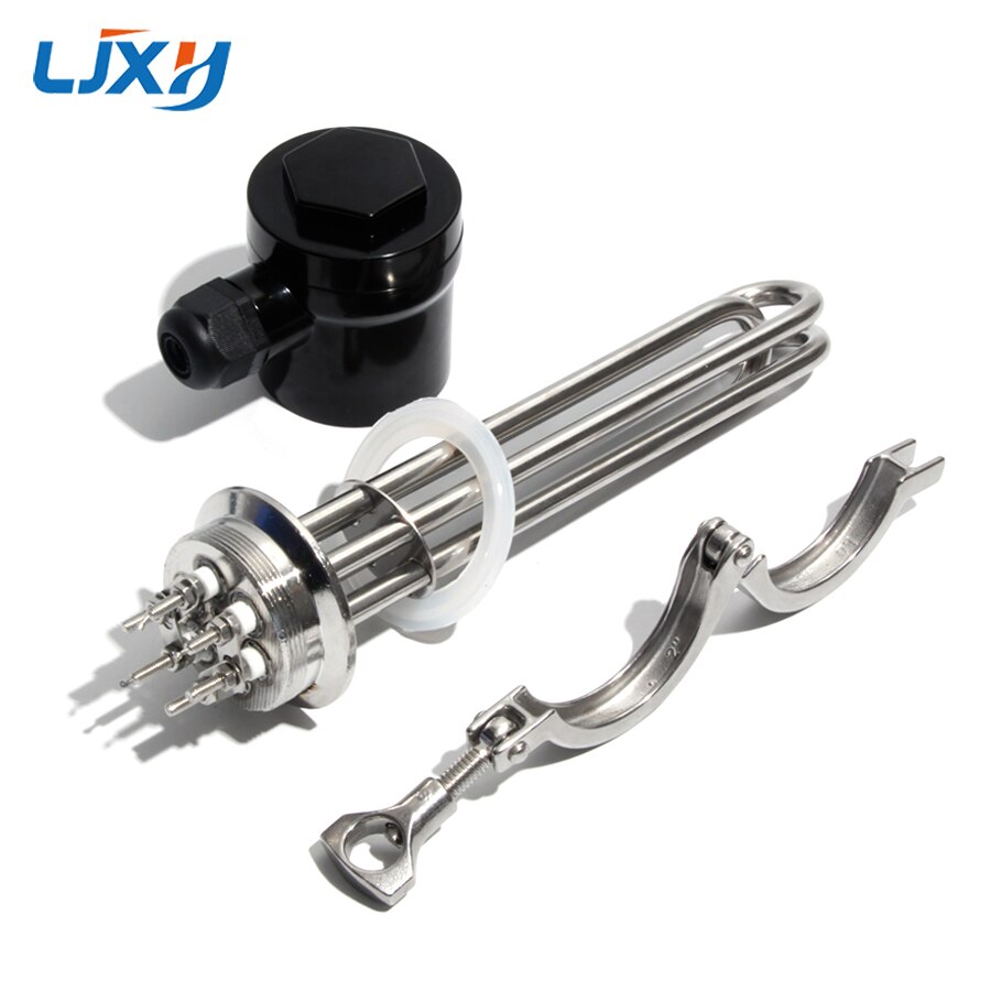 LJXH All 304SUS 2"Tri-clamp Electric Heater Heating Element 3KW/4.5KW/6KW/9KW/12KW 220V380V for Homebrew with Ground Screw