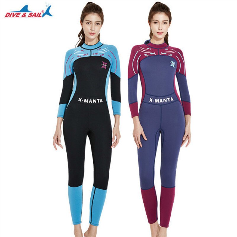 Kombinezon damski 3mm wysokiej jakości kombinezon neoprenowy do nurkowania pełna długość nurkowanie z rurką kombinezony całego ciała