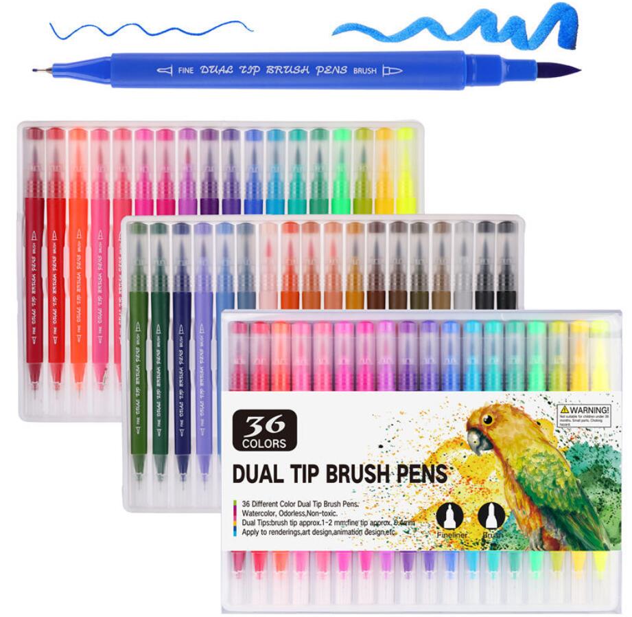 100 Kleuren Aquarel Borstel Pen Dual Tip Aquarel Markers Set Professionele Voor Tekening Schilderen Schoolbenodigdheden Briefpapier: 36 Colors