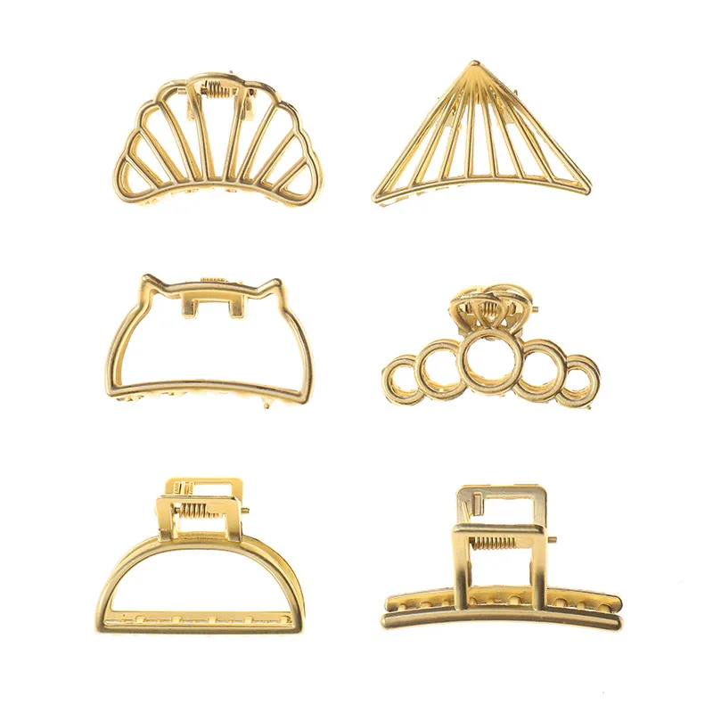 1 pieza de tocado de garra de pelo geométrico salvaje Simple a la para mujeres y niñas, pinza de pelo de Metal de cangrejo, accesorios de garra, tocado