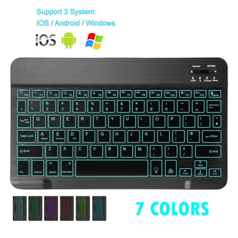 Mini Bluetooth Keyboard MT07 Slim Portable Mini Wireless Keyboard For IOS Android Windows PC Bluetooth Keyboard with Backlight