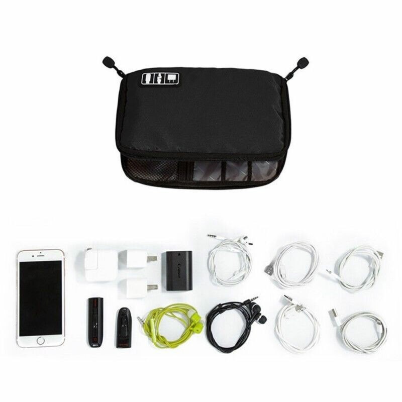 1pc rejseelektronik kabel organizer taske bærbar opbevaringstaske til mobiltelefon harddisk ledninger usb kabler oplader organizer