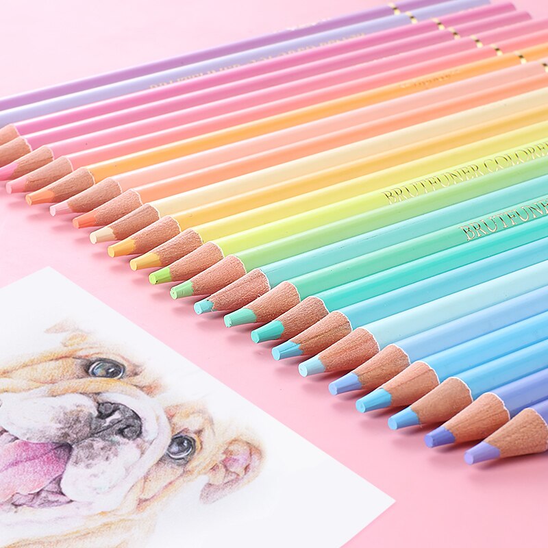 Brutfuner Macaron Color Pencil 12 Color Set Metallic Pencils School supplies art supplies