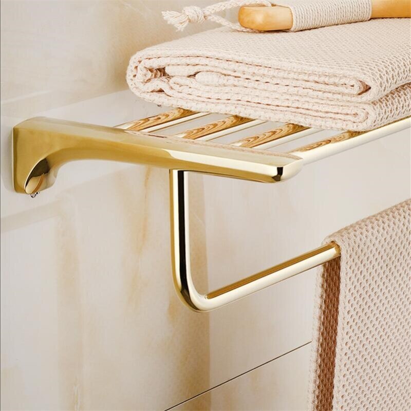 Badeværelsestilbehør guld toiletbørsteholder,papirholder,håndklædestang,håndklædeholder badeværelse hardware sæt pvd finish