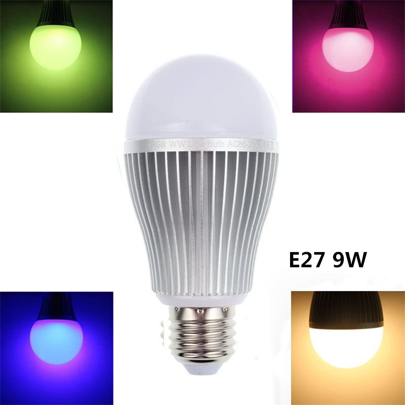 Milight – lampe Led 2.4G avec contrôleur Wifi, GU10, E27, 4, 6, 9W, RGBW, RGBWW, télécommande à quatre zones, variable