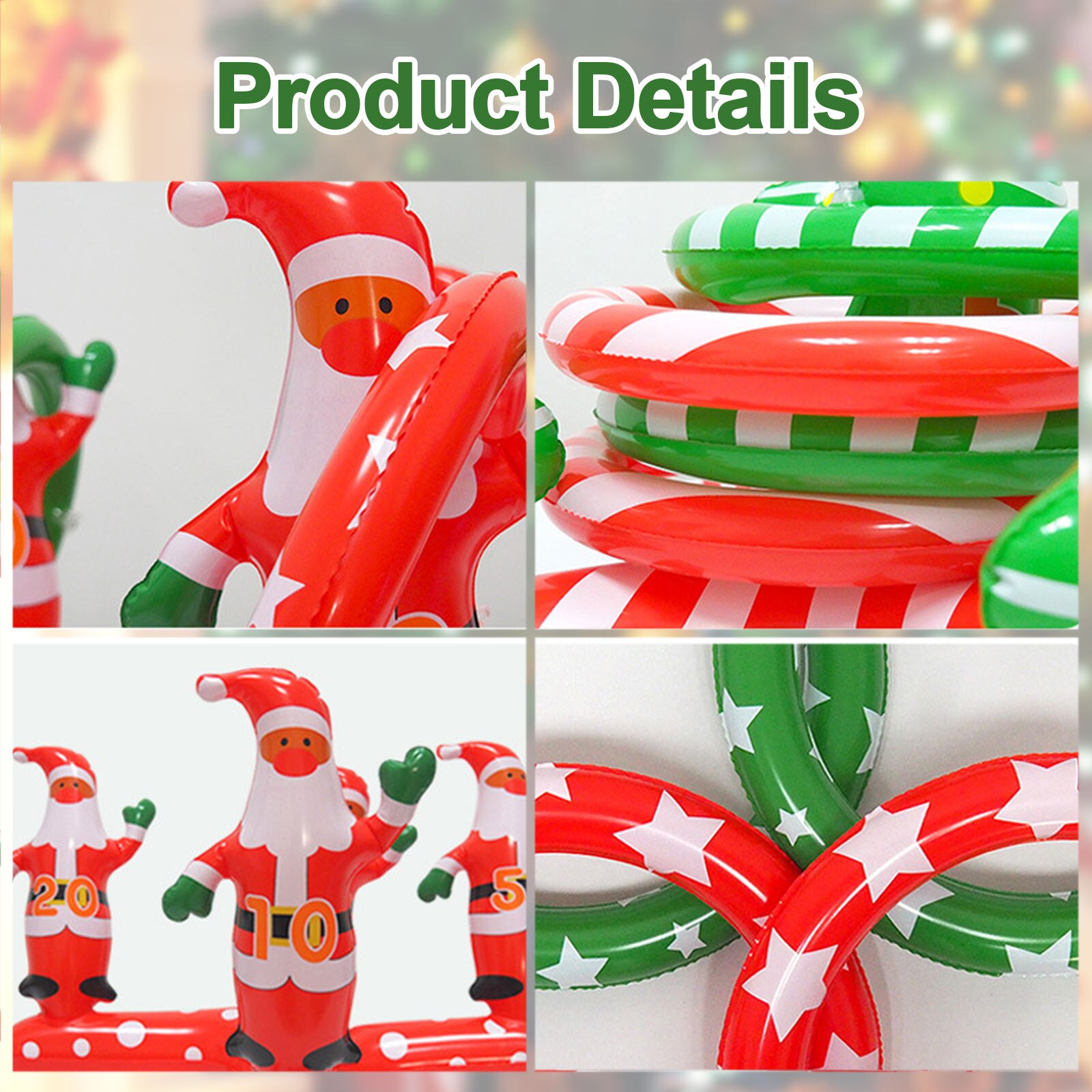 Opblaasbare Gooien Ring Toss Gooi Spel Kerstboom Kerstman Model Spel Voor Kinderen Christmas Party Activiteiten Games