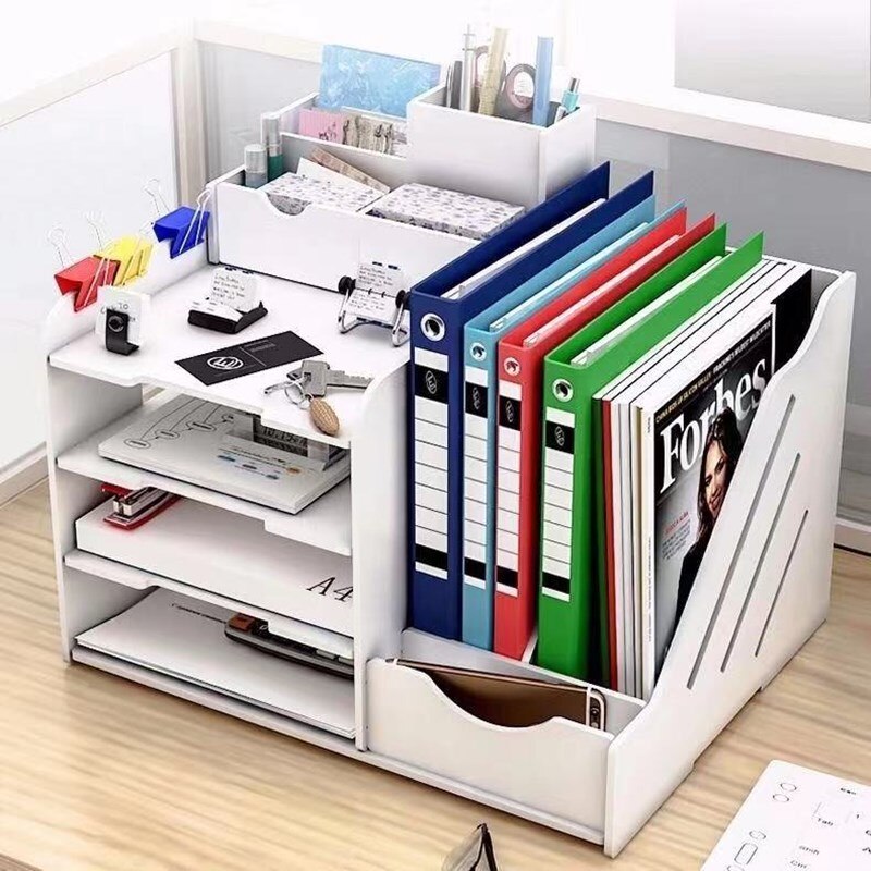 Office Supplies Folder Storage Box Multi-layer Bookshelf Simple Table Multifunctional Bookend DIY Desktop Storage Box