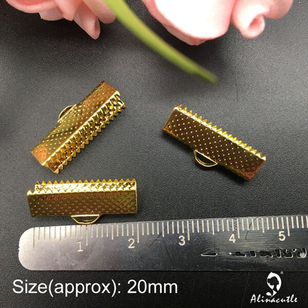 Alinacrad – capuchons de pompon plats en alliage, capuchon d&#39;extrémité, capuchon de cordon pour fabrication de bijoux, glands artisanaux faits bricolage la main: Gold Diameter 20mm