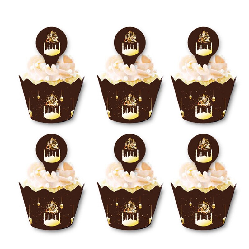 Gelukkig Eid Al Fitr Cupcake Decoratie Pakket Party Set En Bestek Set