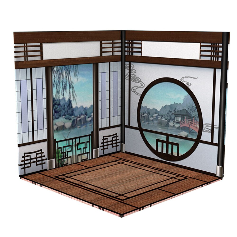 1/12 Japanese Scene Background Doll House Suitable for obj 11 Chinese Style Dollhouse Room Hand Model Soldier Scene Accessories: 03 only dollhouse