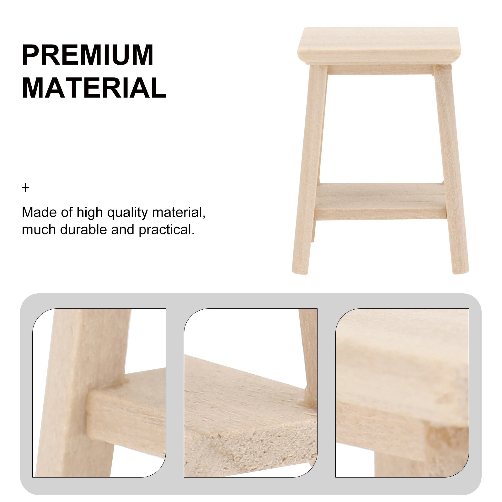 1pc Wooden Mini Furniture Stool Model Wooden Furniture Model Mini House Model Mini Stool Model