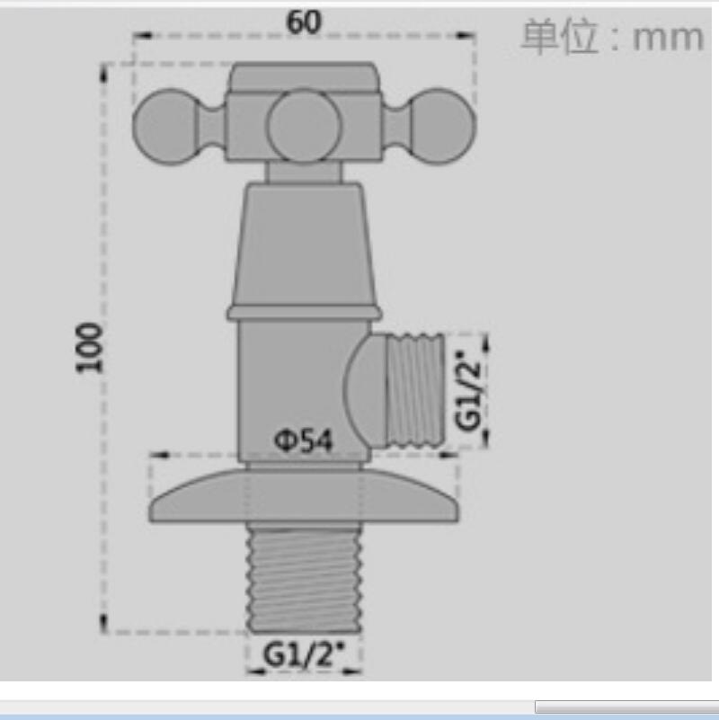 Black Brass Triangle Valve Water Control Valve Bathroom Tap Water Valve 1/2*1/2 Brass Angle valves