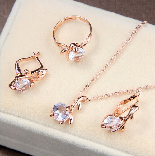 Hesiod 2 Stks/partij Ketting Oorbel Sieraden Set Goud Kleur Alloy Ronde Crystal Uitgeholde Vrouwen Sieraden Sets: 450