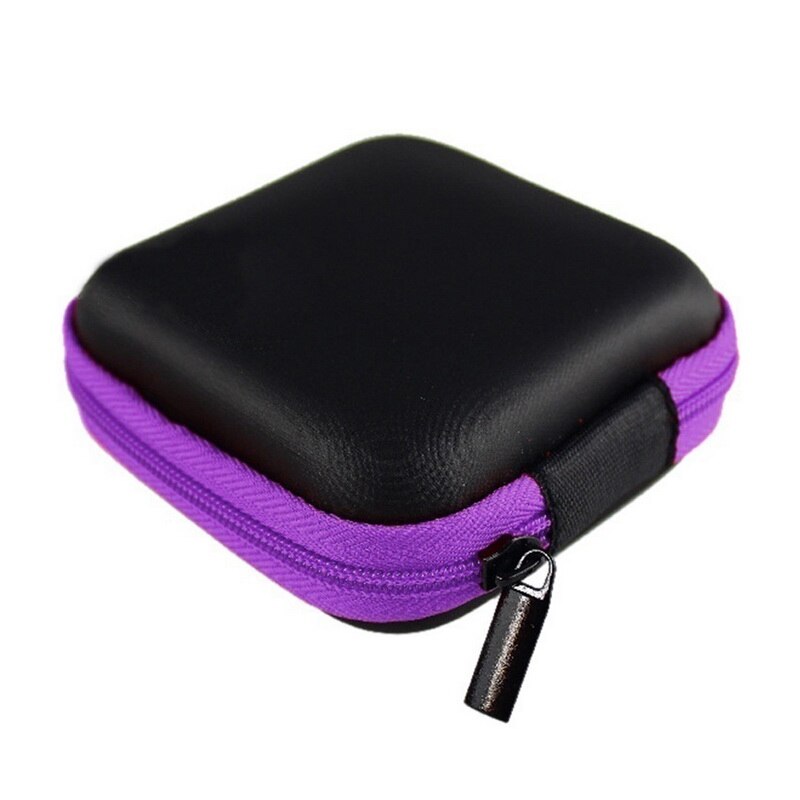 Multi-grid Earphone Case Storage Bag Organizer Polyester Data Cable Travel Storage Bags Power Bank Bag Multifunction: purple 8x8x3cm