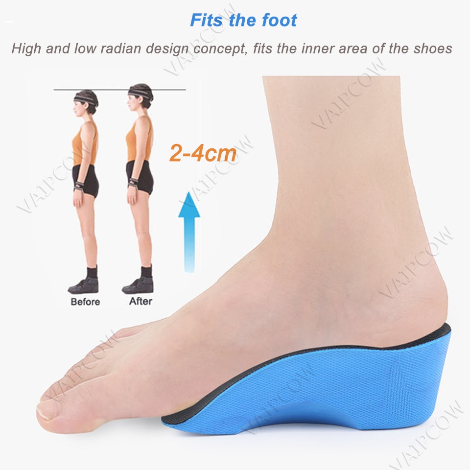 Semelles rehaussantes unisexes, 2/3/4cm, pour chaussures, rehausseur de talon