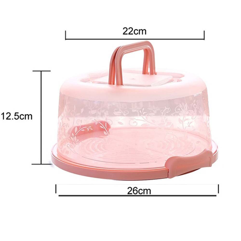 Portable Cake Storage Box Round Birthday Wedding Kitchen Baking Container Holder Cake Box Cupcake Dessert Fruit Storage Carrier