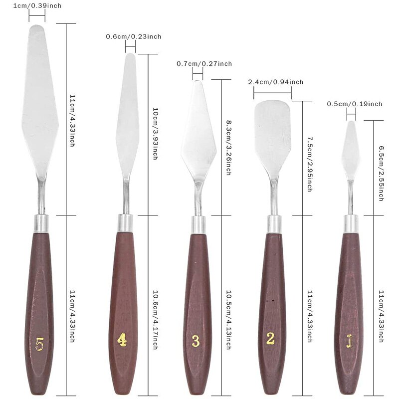 10Pcs Palette Knife Set, Palette Knife Painting Tools, Art Painting Palette Knives, Mixing Scraper Kit for Artist Oil