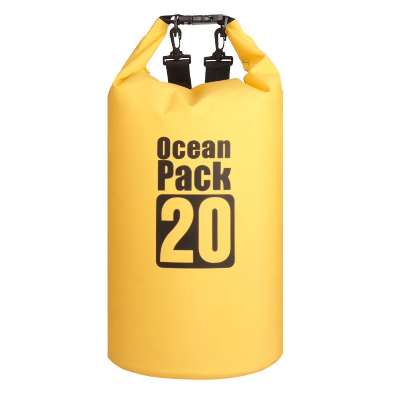 20l vandtæt vandafvisende tørpose sæk opbevaringspose pose svømning udendørs kajakroning kano flod trekking sejlsport: 20l gule