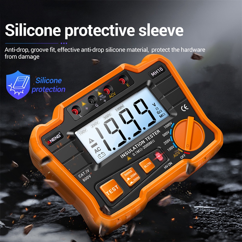 ANENG MH10 Insulation Tester Earth Ground Impedance Resistance Tester DC250V/1000V Digital Insulation Resistance Meter