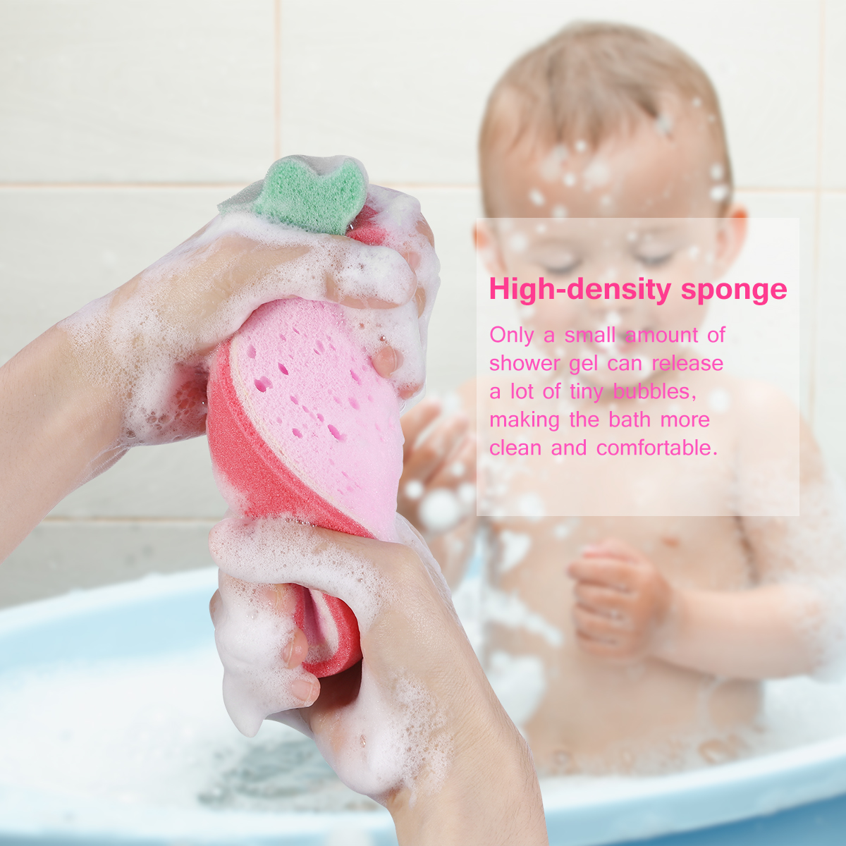 Healifty 4pcs Cute Fruit Shape Bath Sponge For Body Cleaning Sponges Scrubbers Bathing Tools Baby Kids Children Shower Sponge