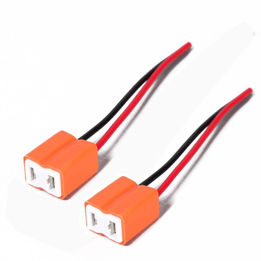 2Pcs H7 Auto Led Lamp Keramische Vrouwelijke Socket Plug Adapter Uitgebreide Draad Connector Voor Koplampen: Default Title