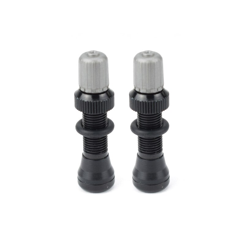 1pc/2pc 40mm MTB Fahrrad Schrader schlauchlos Ventil für Mountainbike Ventil Felge Rad schlauchlos Reifen reifen Ventil Fahrrad Zubehör: 2pc Schwarz