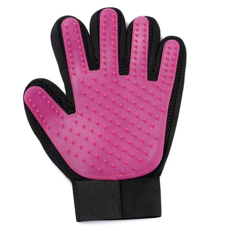 Gummi Handschuh für Kämmen Tiere Handschuh Silikon Haustier Katzen Haar Pinsel Kamm Reinigung Entfernung Haarbürste für Hunde CatsTake Schlecht Handschuh: Violett L