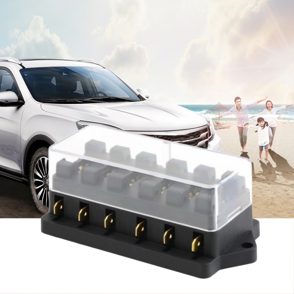12v 6 Way Fuse Box Block Fuse Holder Box Car Vehicle Circuit Automotive Blade Car Fuse Accessory Tool