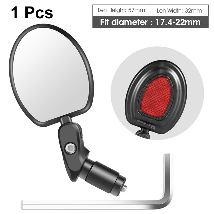 WEST BIKING Bike Rearview Mirror 360 Rotation Adjustable Wide Angle Cycling Rear View MTB Road Bike Bicycle Handlebar Mirrors: 1 Pcs Type A