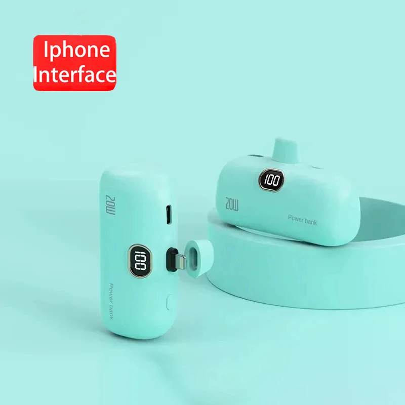 Xiaomi-Mini cápsula de banco de energía inalámbrico, fuente de alimentación móvil, batería externa de emergencia, cargador rápido para iPhone tipo c, 30000mAh: Oro / 5.000 mAh
