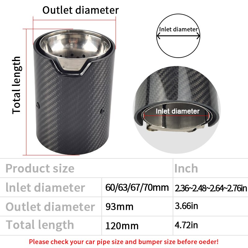 1 Pcs Auto Glossy Black Carbon Fiber Rear Staart U