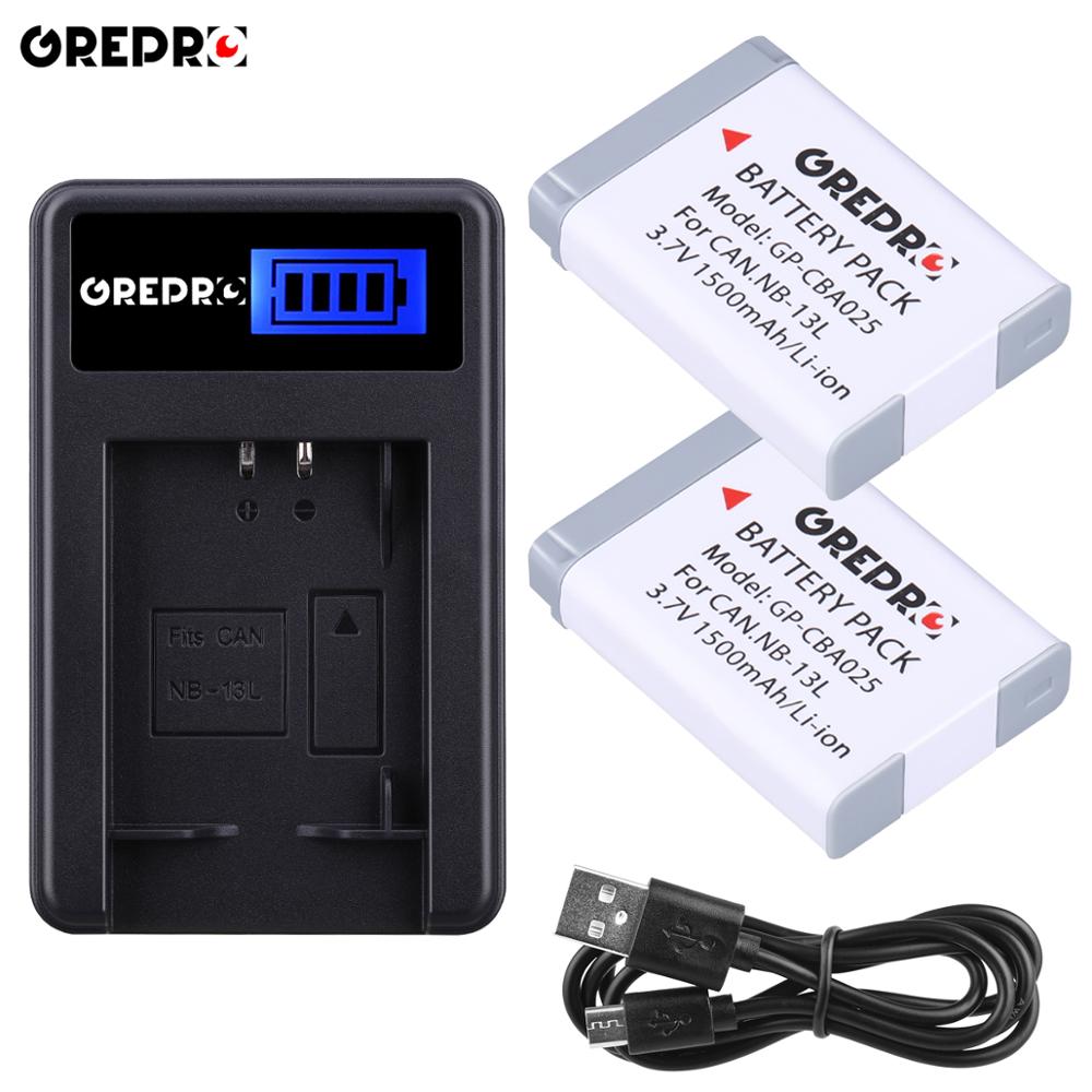 Batterie 1500mAh NB13L + chargeur NB 13l pour appareil photo Canon PowerShot G5X G7X G9X G7 X Mark II G9 X SX620 SX720 SX730 HS, NB-13L mAh: 2B with Charger
