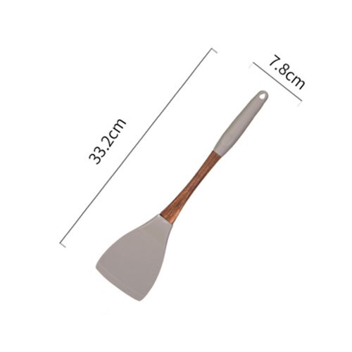 6 Stks/set Siliconen + Hout Koken Tool Sets Keukengerei Sets Kookgerei Soep Lepel Spatel Turner Zeef Keukengerei: Turner