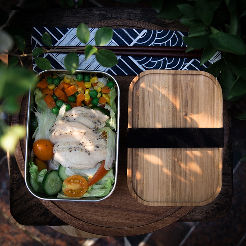 500 Ml/800 Ml/1200 Ml Organische Bamboe Deksel Rvs Bento Lunch Box Met Elastische Janpanese Voedsel container Opbergdoos