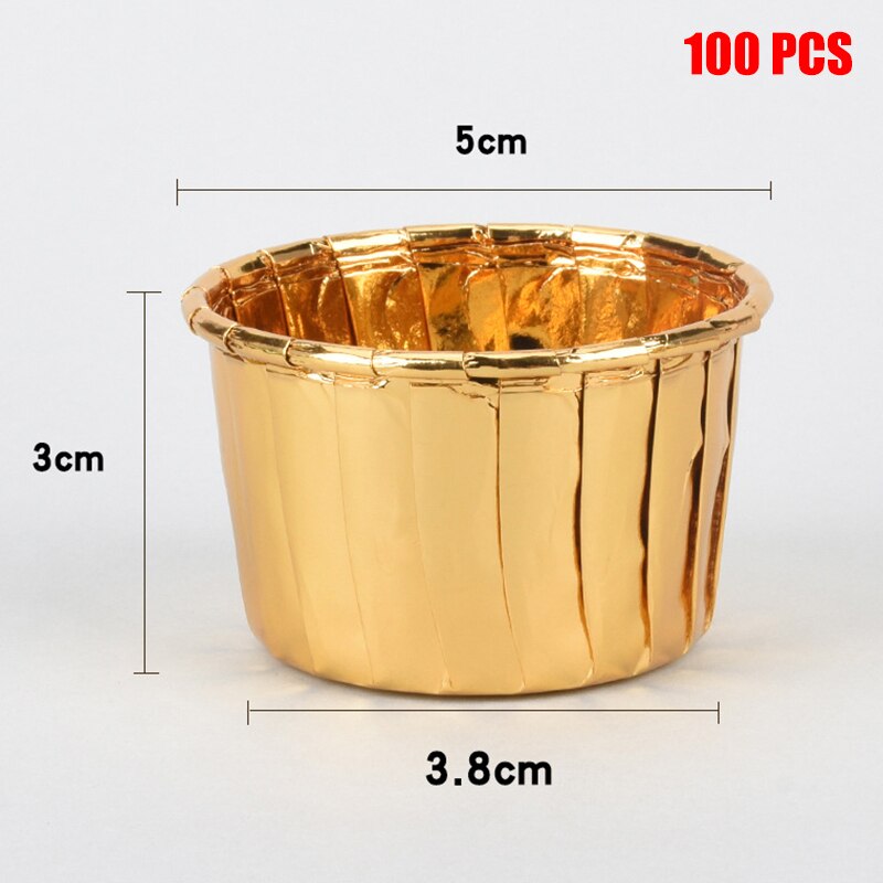 50/100pcs Aluminum Foil Cupcake Paper Cupcake Liner Baking Cups Muffin Cupcake Paper Cups Baking Pastry Tools Bakeware: 8