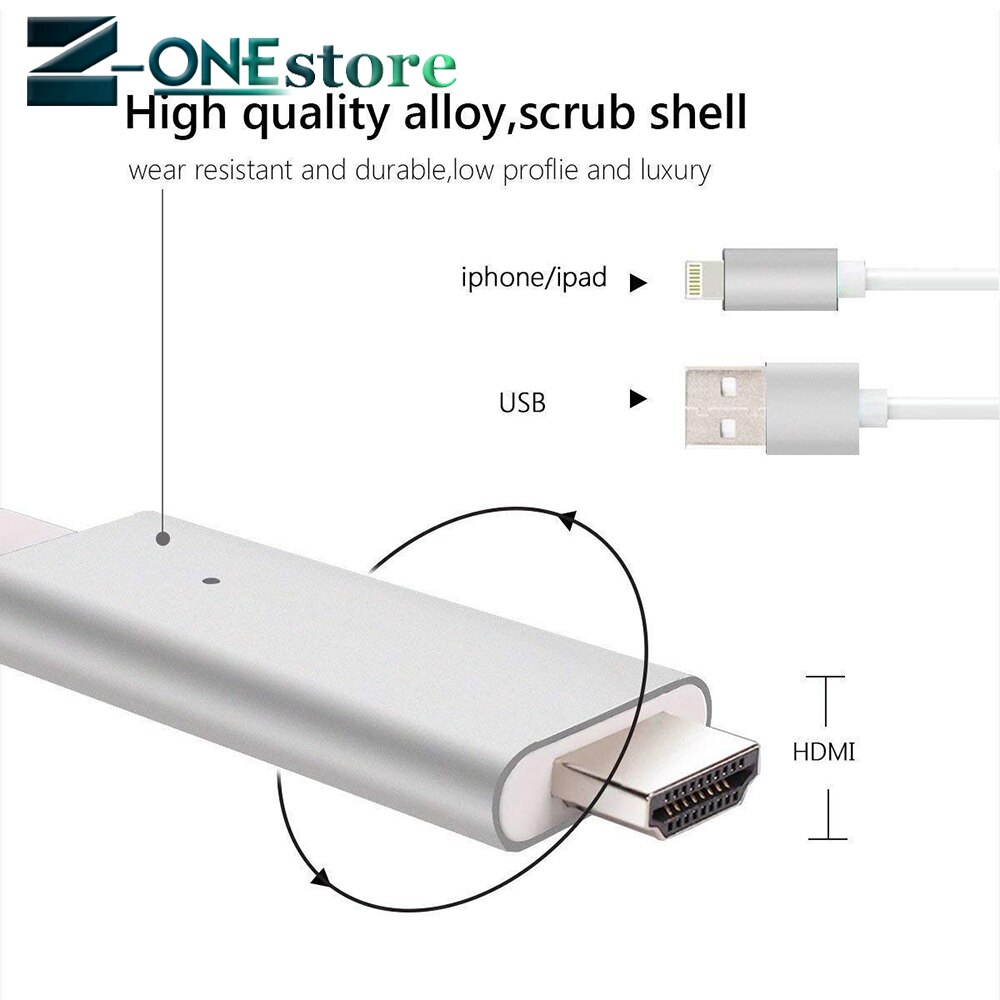 Cable HDMI para Cable Lightning a HDMI HDTV TV AV adaptador de Cable USB 1080 para el iPad de aire/iPad mini 2 3 4 iPhone X 8 7 6 6S Plus iOS