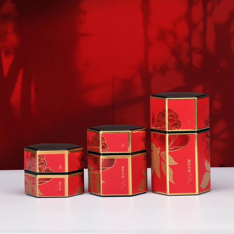 Q1JB Hexagon Thee Opslag Containers Thee Blikken Voedsel Opslag Container Snoeppot Blikjes Voor Thee Koffie Kruid Chocolade Suiker Kruiden