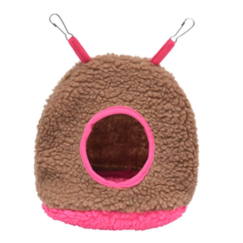 Winter Huisdier Vogel Bed Pluche Papegaai Hangmat Ronde Vorm Opknoping Vogelnest Zachte Warm Huis Voor Valkparkiet Parkieten Huisdier Vogel accessorie: Coffee / S