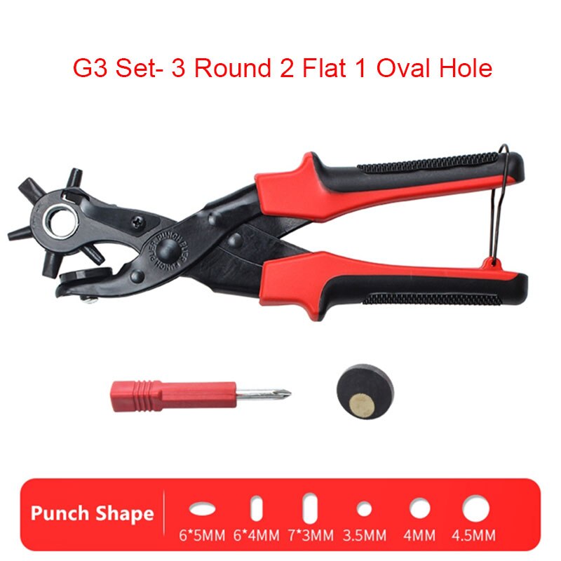 Poinçon de ceinture en cuir, pince à œillet, perforateur de trous en cuir robuste, ensemble de poinçons pour ceintures, tissu, bricolage, Etc.: G3 Set